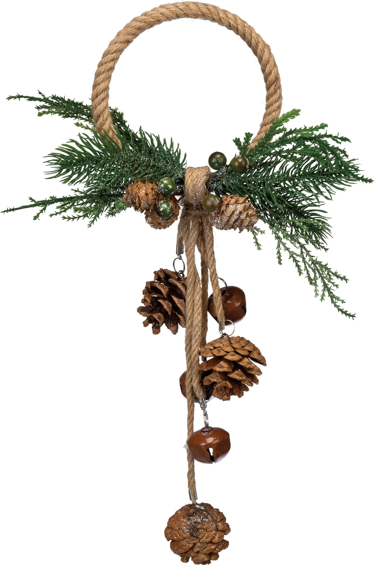 Pinecones, Bells, and Bristled Branches Hoiday Doorknob Hanger