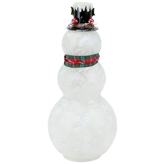 Glass Lighted Holiday Snowman Statuary