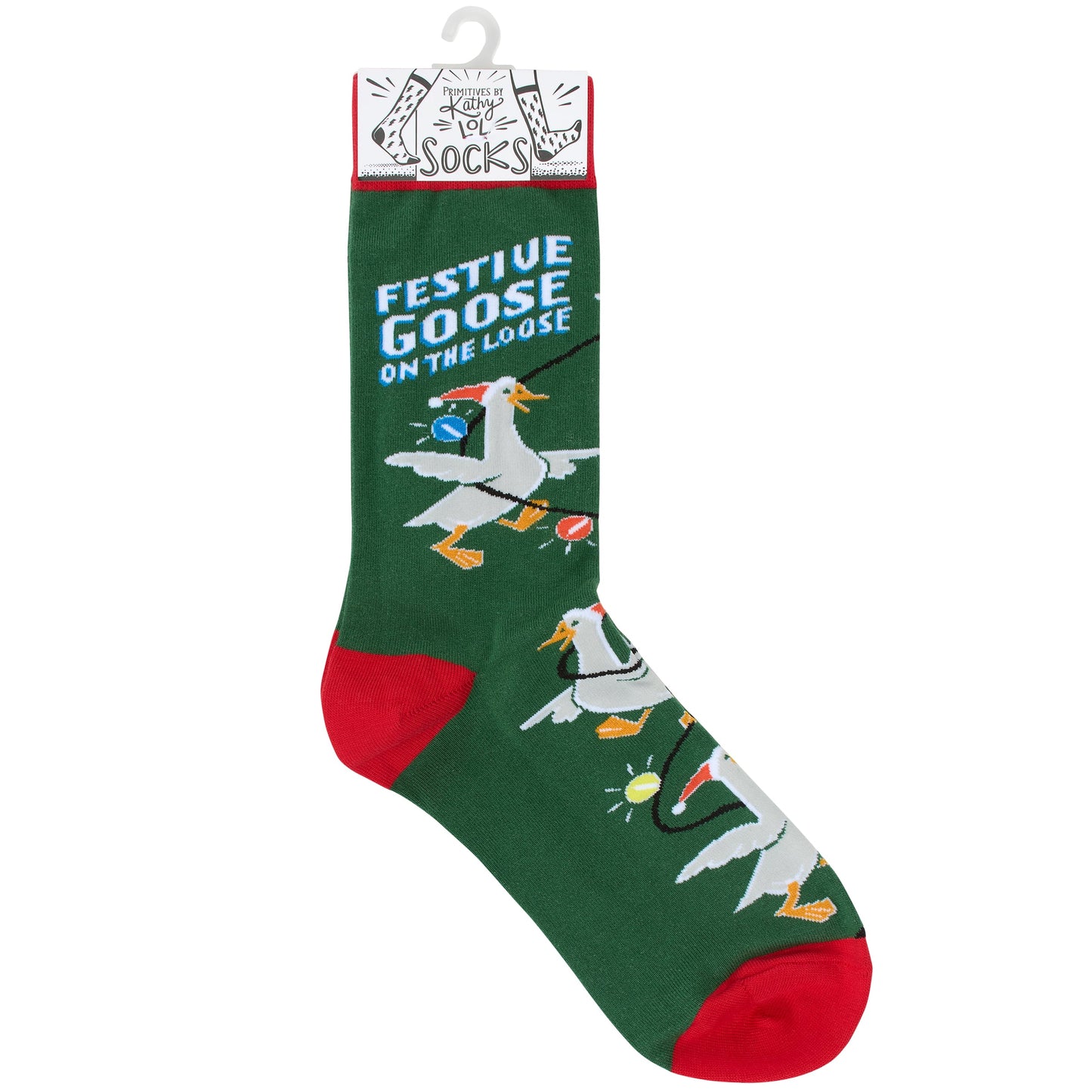 Festive Goose on the Loose Christmas Socks