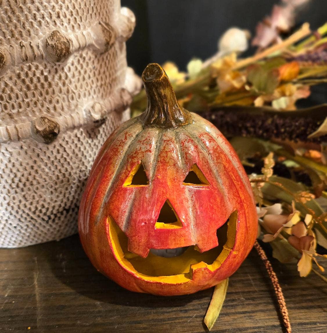 Lantern Jack with LED Light Tabletop Halloween Decor