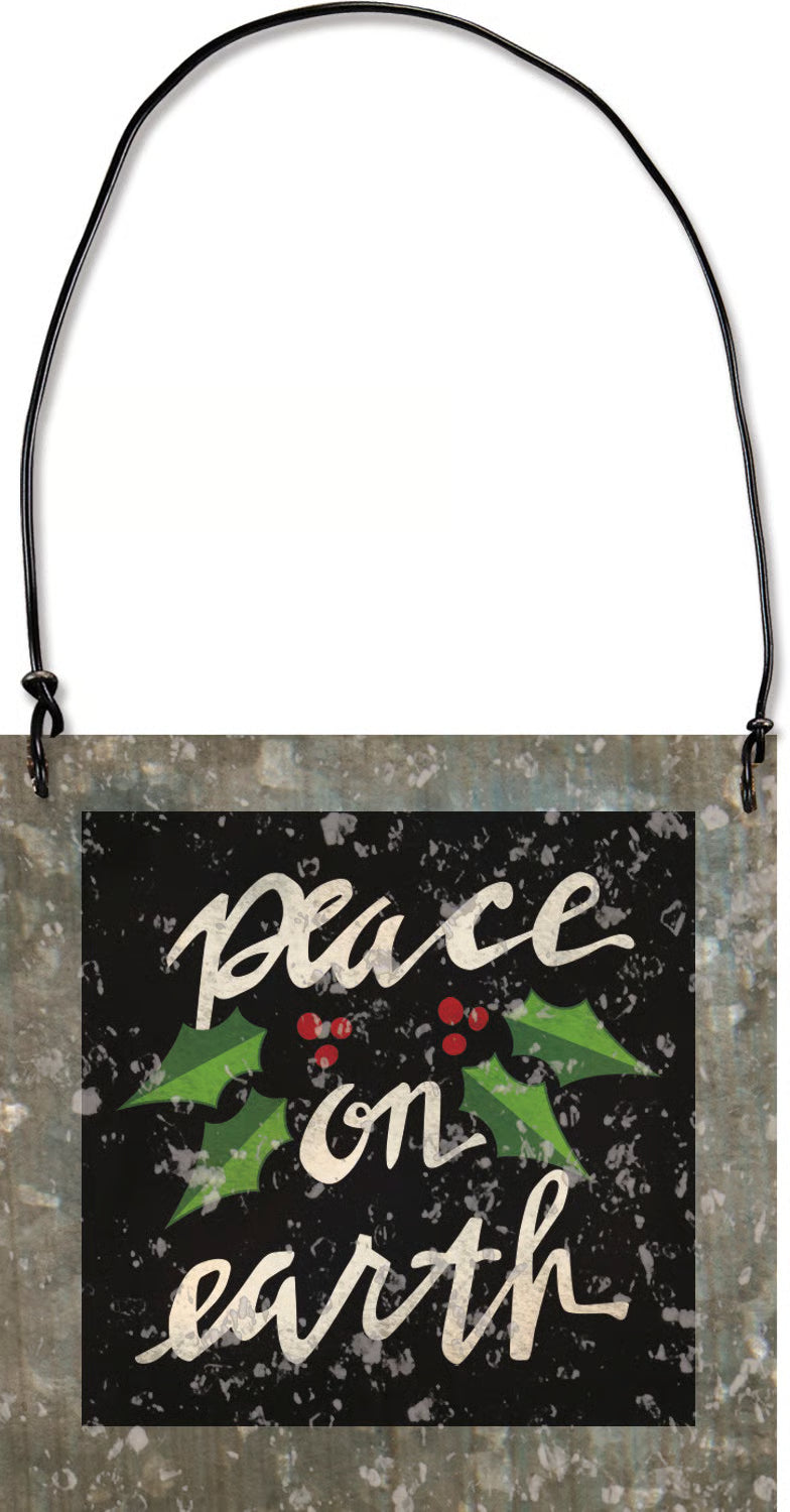 Peace on Earth Metal Christmas Ornament