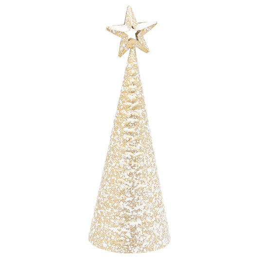 Frosted Gold Star Metal Tree Christmas Decor - 3 Sizes