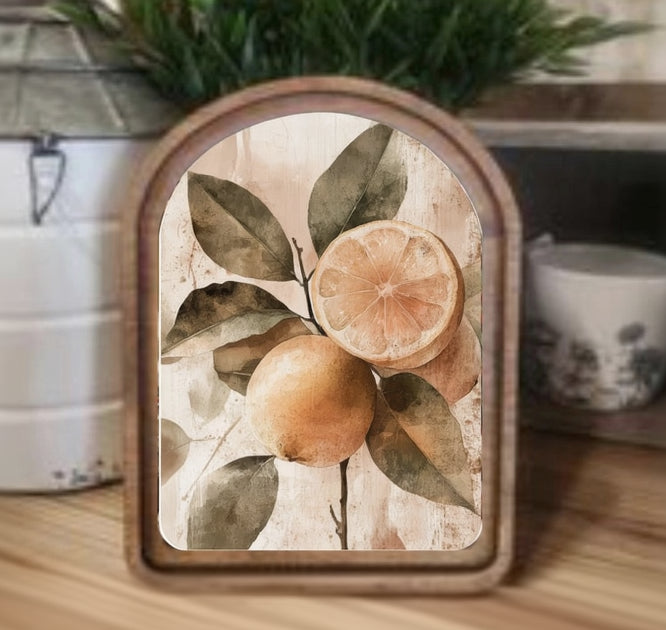Arch Top Rustic Lemon Framed Art