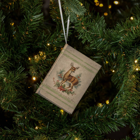 Mini Journal Christmas Ornament - Fawns and How to Care For Them
