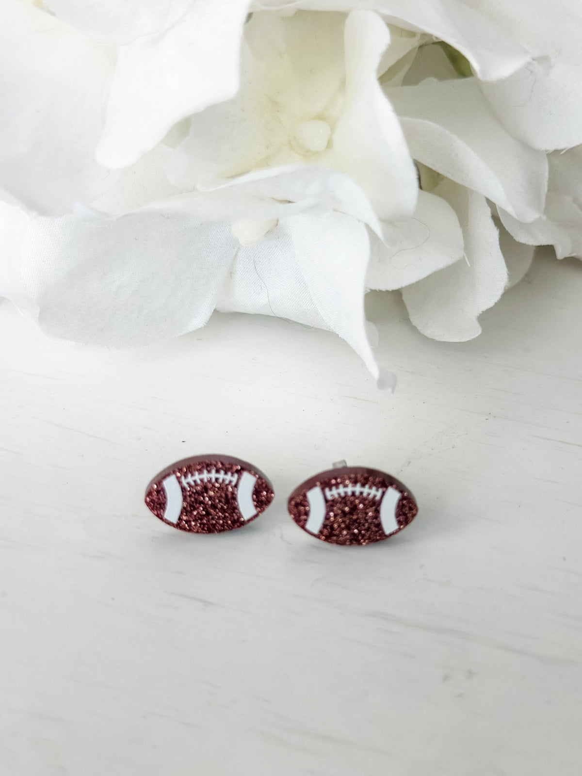 Glitter Football Stud Earrings
