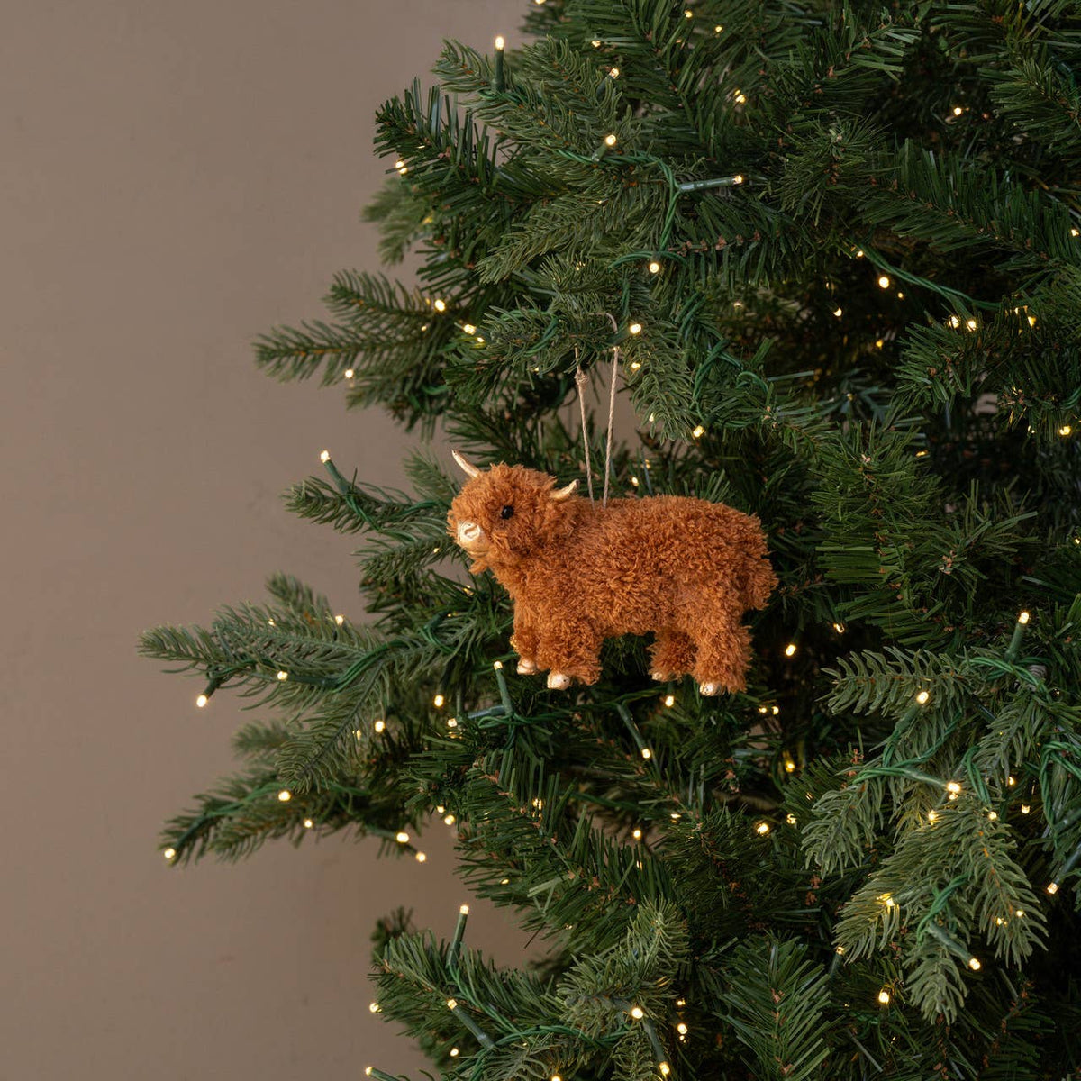 Standing Highland Cow Christmas Ornament - Plush