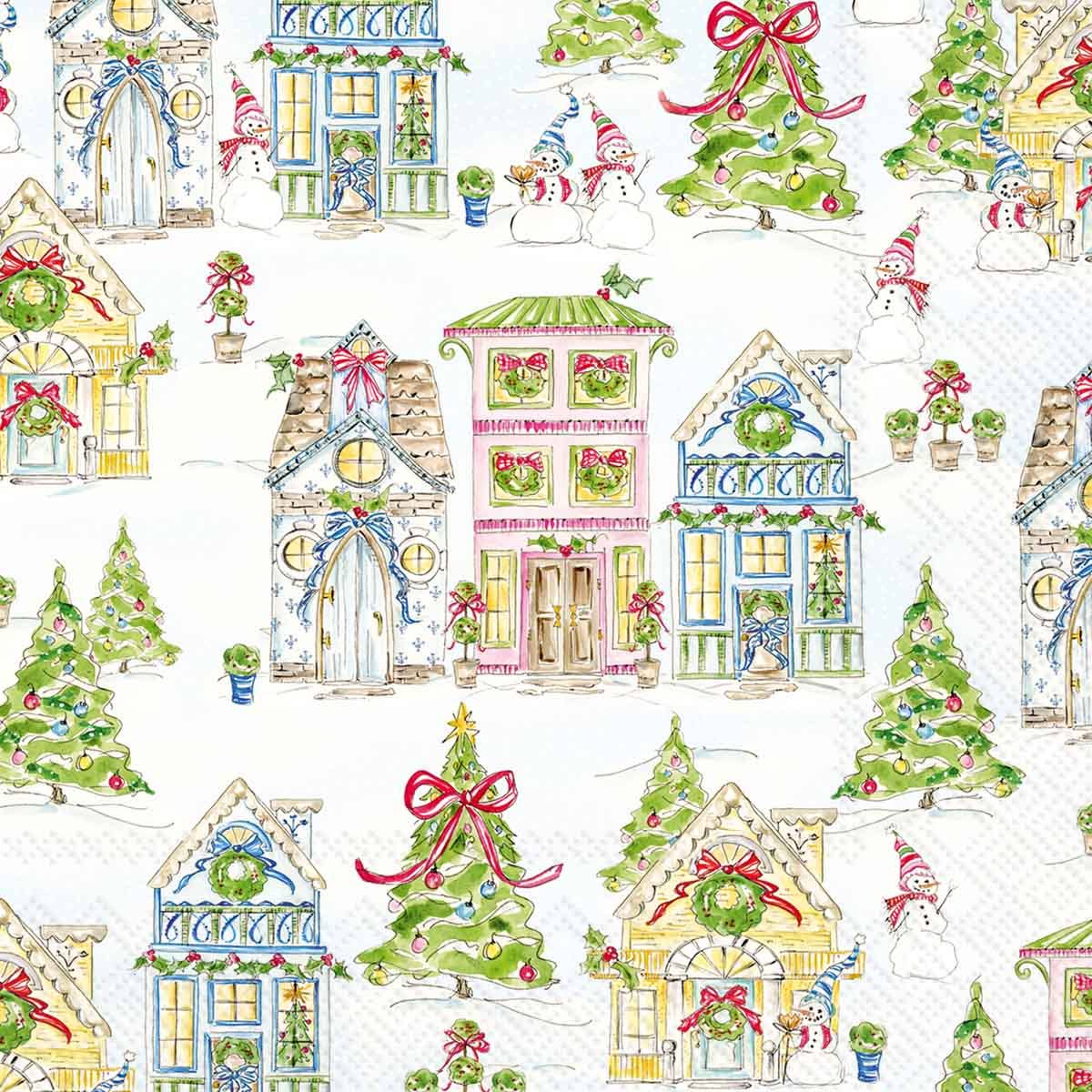 Gingerbread House Village Paper Cocktail Napkins - 20 Per Pack