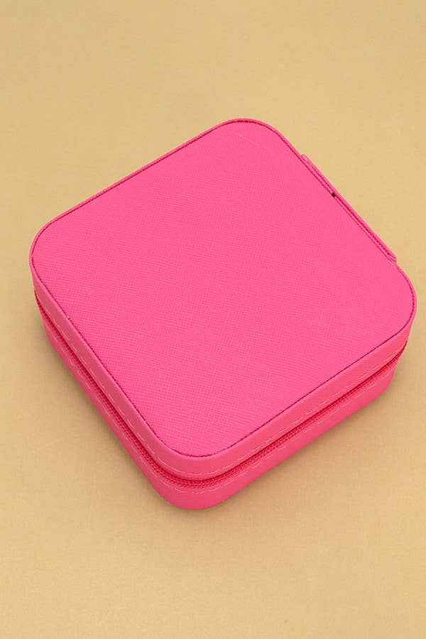 Solid Color Travel Jewelry Organizer Case