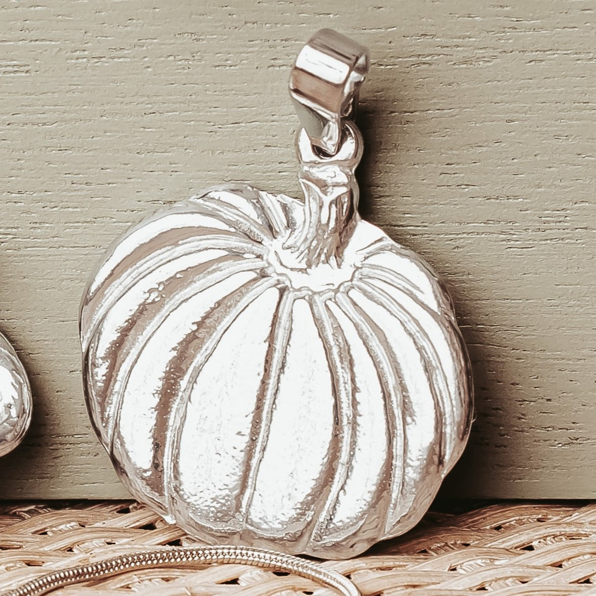 Necklace with Fall Pewter Charm - Pumpkin or Scarecrow