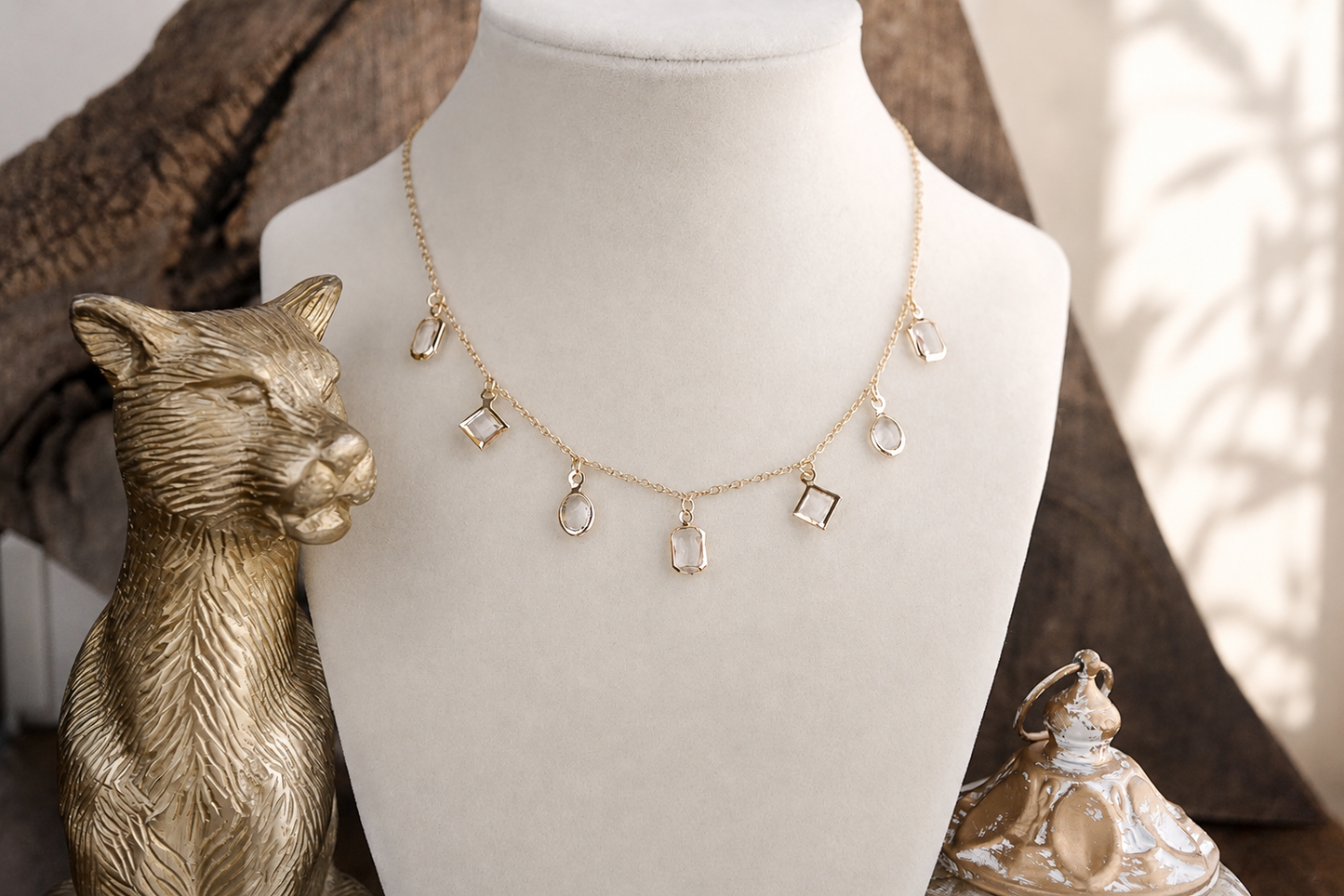 Crystal Drift Charm Necklace