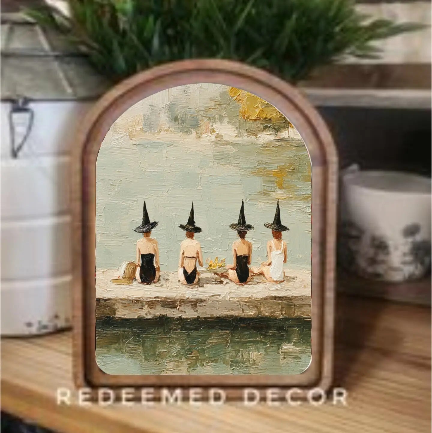 Lake Witches Framed Art - Arched Top 6" x 8"