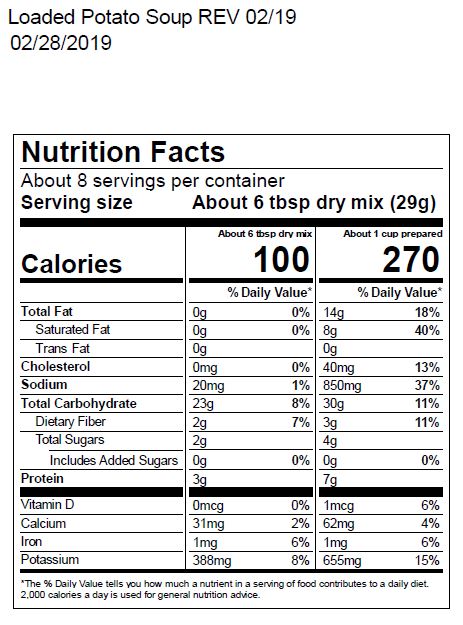 Rocky Mountain Trail Loaded Potato Soup Mix