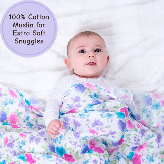 Baby Muslin Swaddle Blanket - Field of Dreams