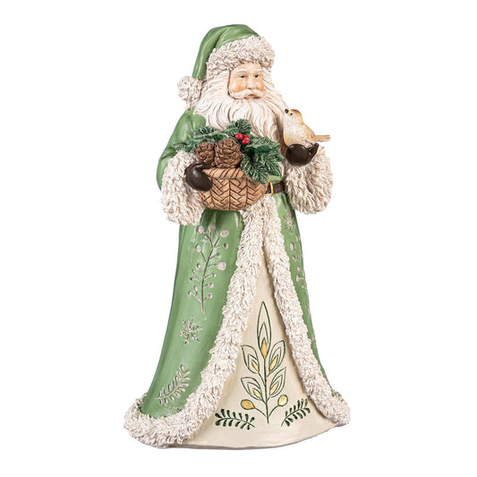 Shades of Emerald Santa Resin Garden Statue