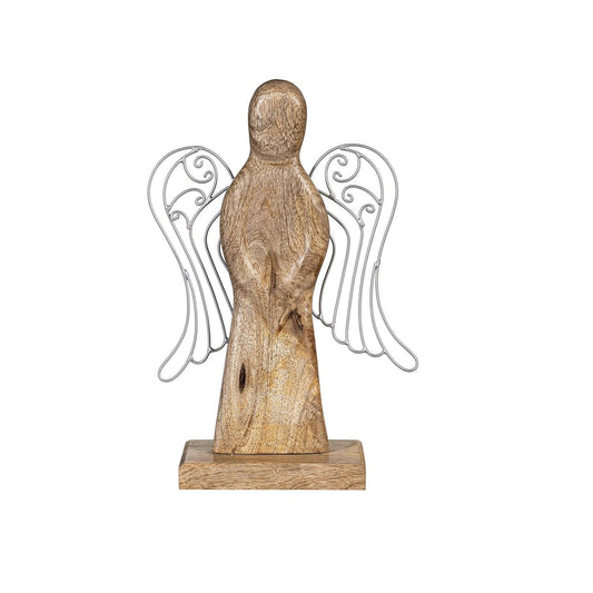 Wooden And Metal Angel Statuary