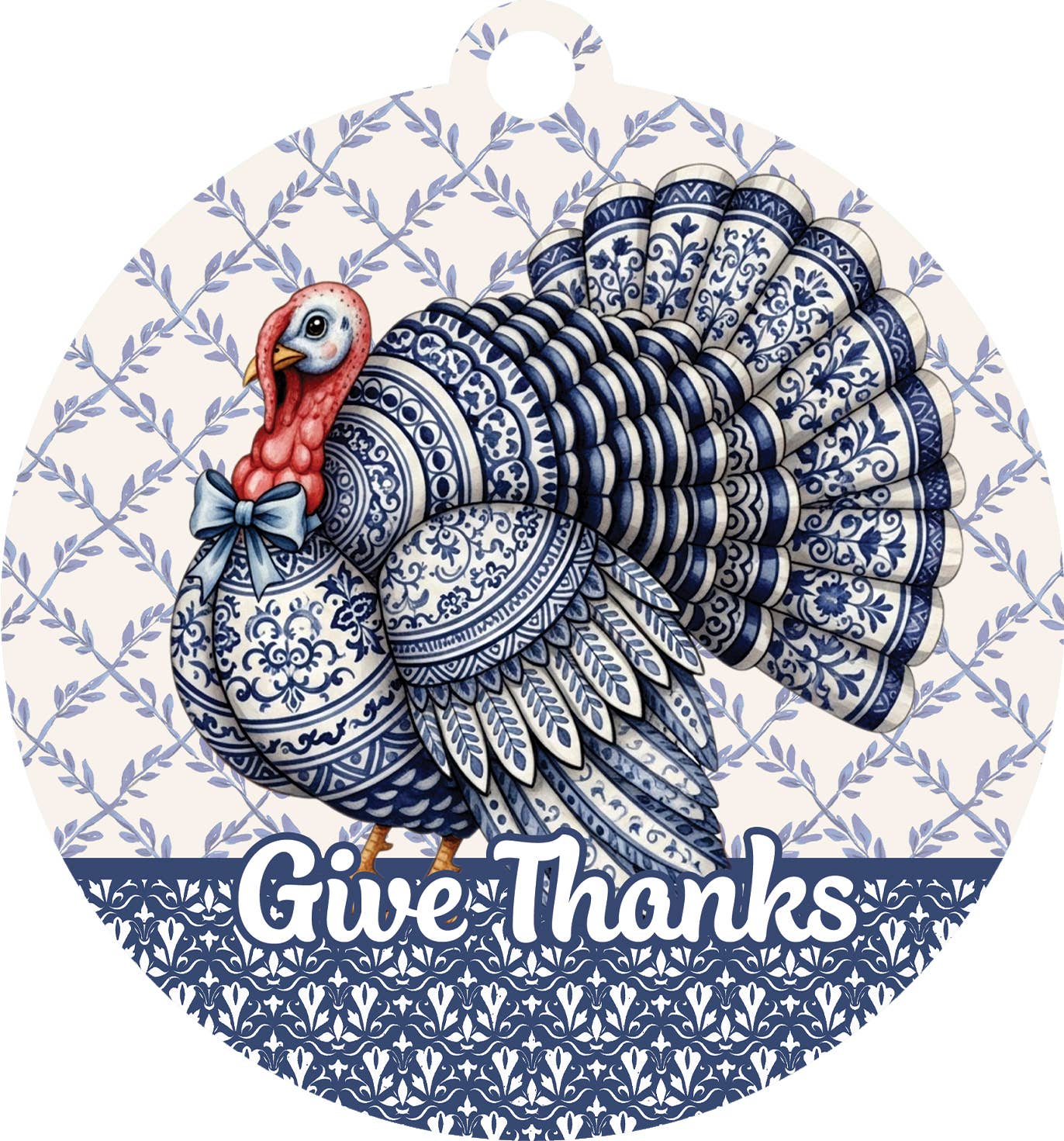 Give Thanks Chinoiserie Turkey Door Hanger