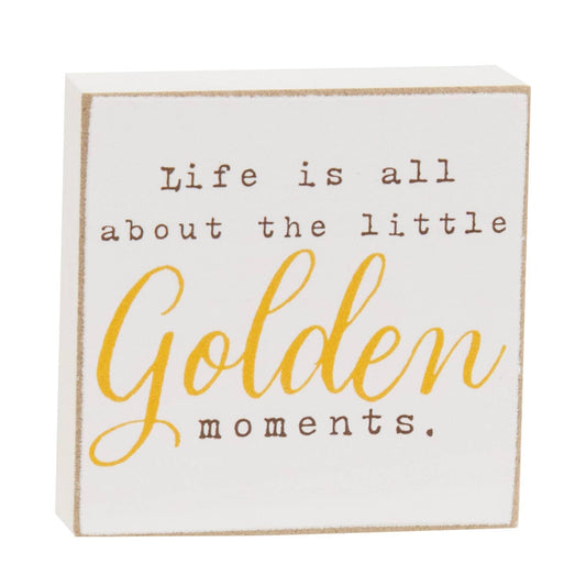 Golden Moments Fall Wildflower Decorative Mini Block - Two Options