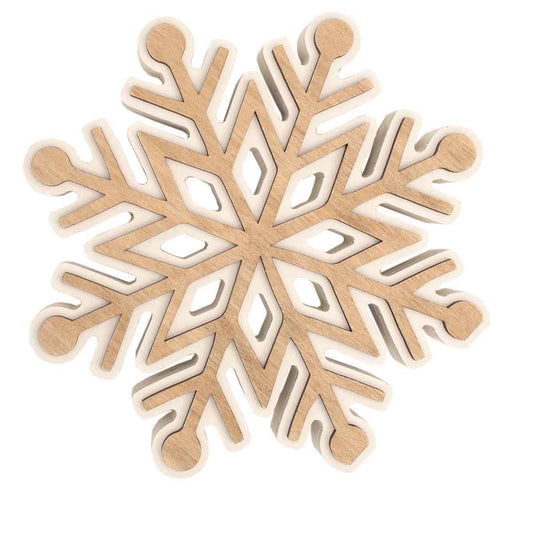 Neutral Wooden Snowflake - 2 Designs