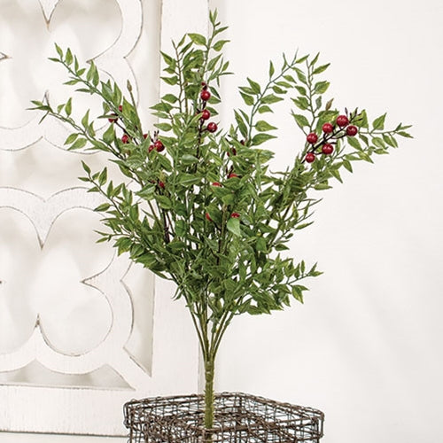 Lady Ruscus & Berries Bush - Holiday Floral 12" and 19"