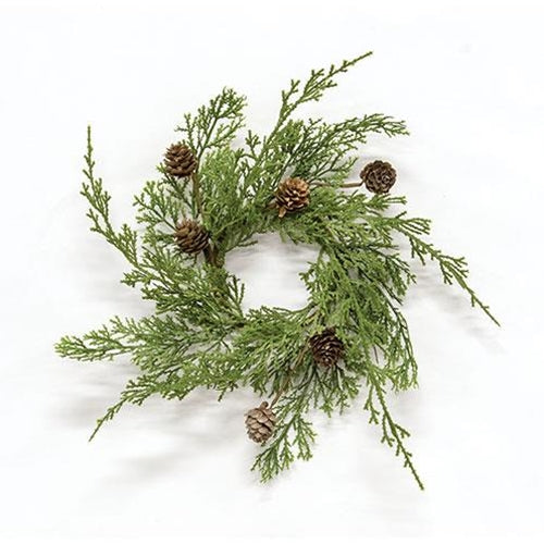 Western Cedar and Pinecone Candle Ring 3.5" Inner