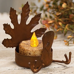 Fall Rusty Turkey Tealight Candle Holder
