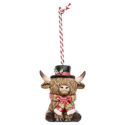 Holiday Highland Cow Ornament - 3 Options