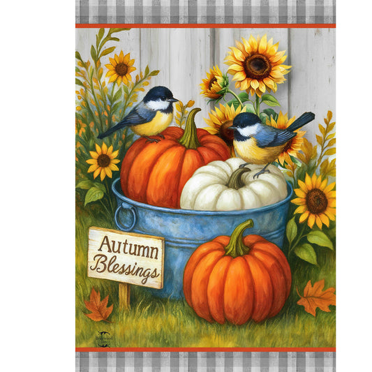 Autumn Blessings Bushel Garden Flag
