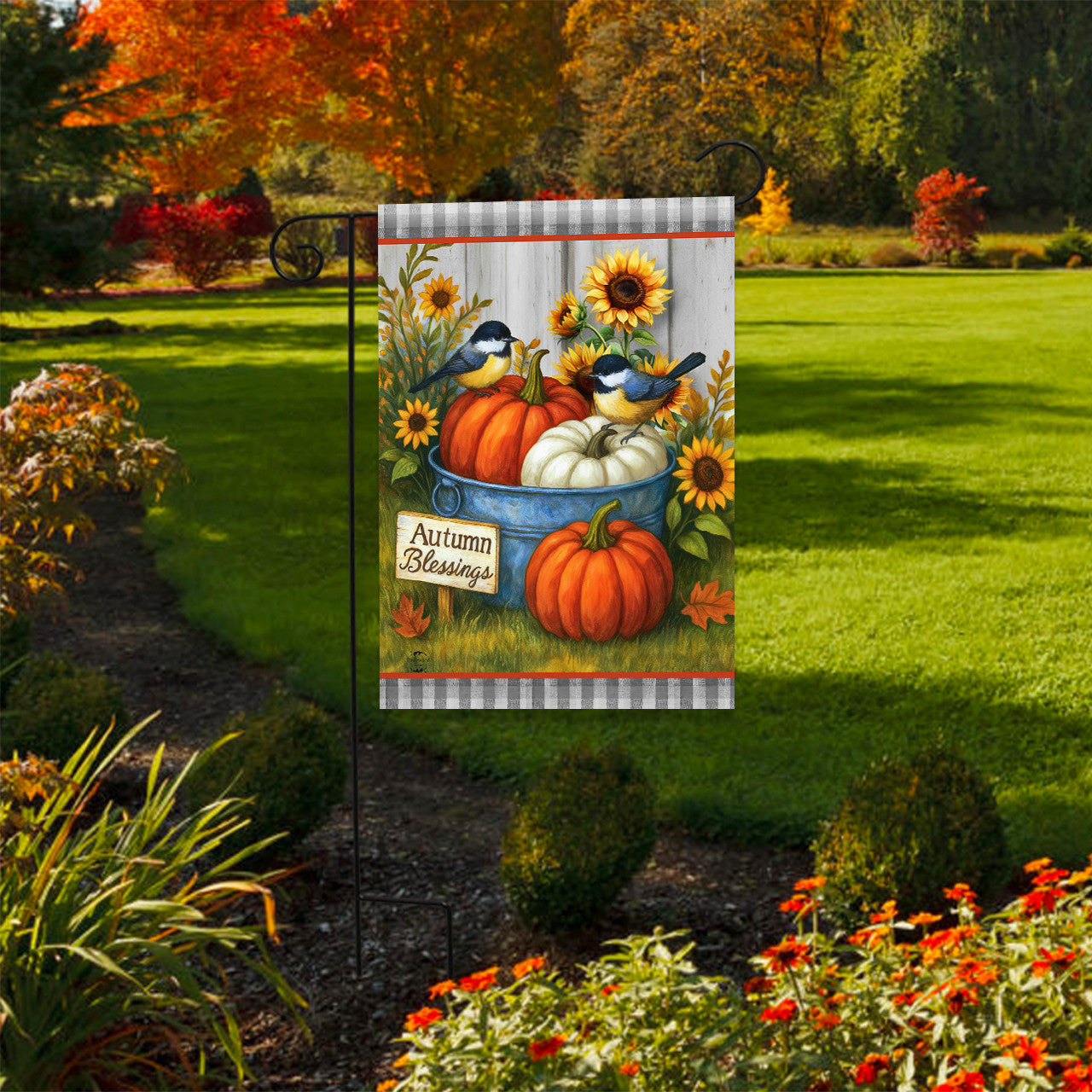 Autumn Blessings Bushel Garden Flag
