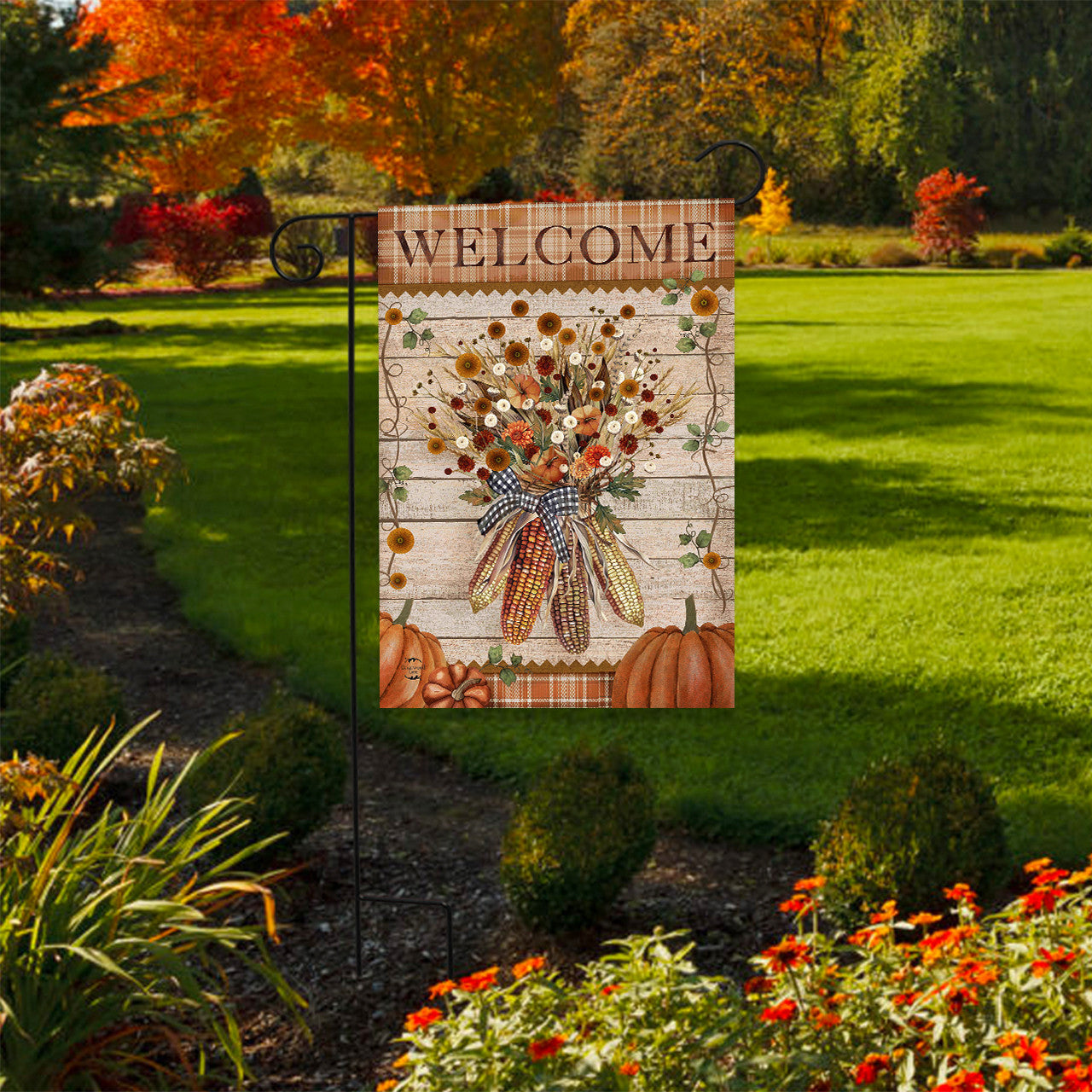 Autumn Corn Garden Flag