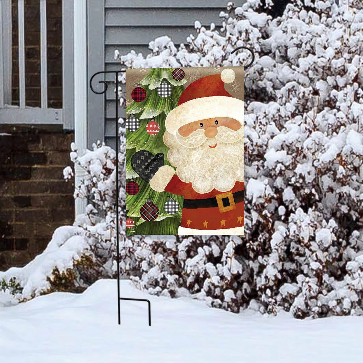 Jolly Welcome Santa Garden Flag