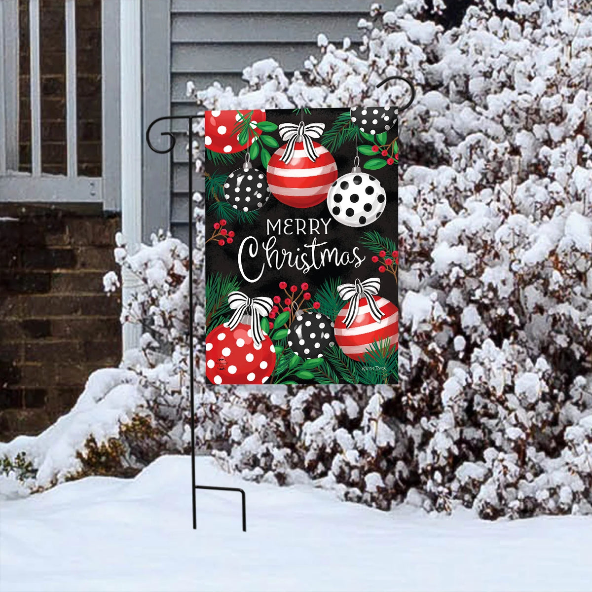 Festive Christmas Ornaments Garden Flag