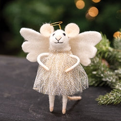 Felt Angel Mouse Critter Ornament