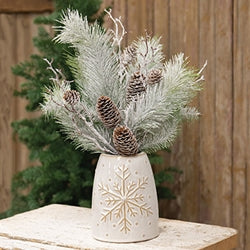 Ceramic Embossed Snowflake Vase
