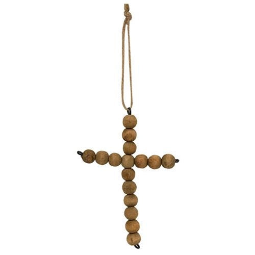 Wooden Bead Hanging Cross Ornament - 2 Options