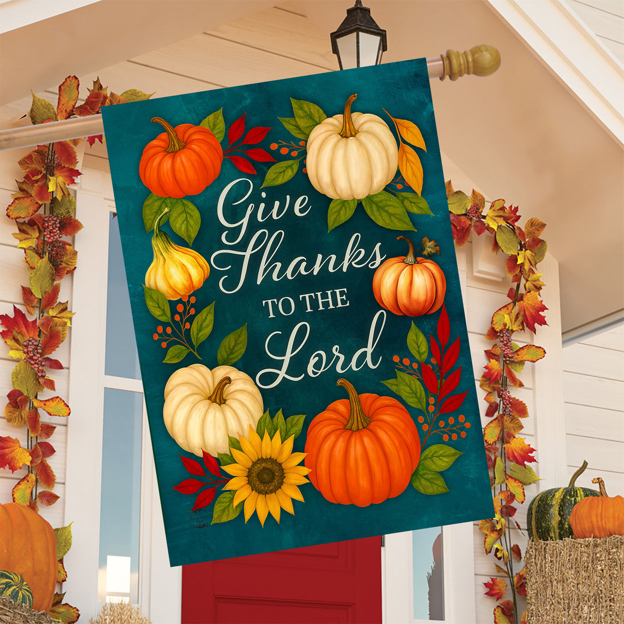 Give Thanks To the Lord House Flag