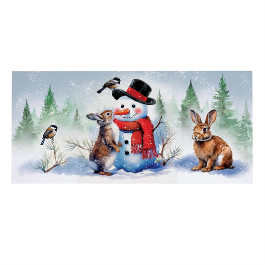 Snowman and Friends Evergreen Sassafras Door Mat Insert