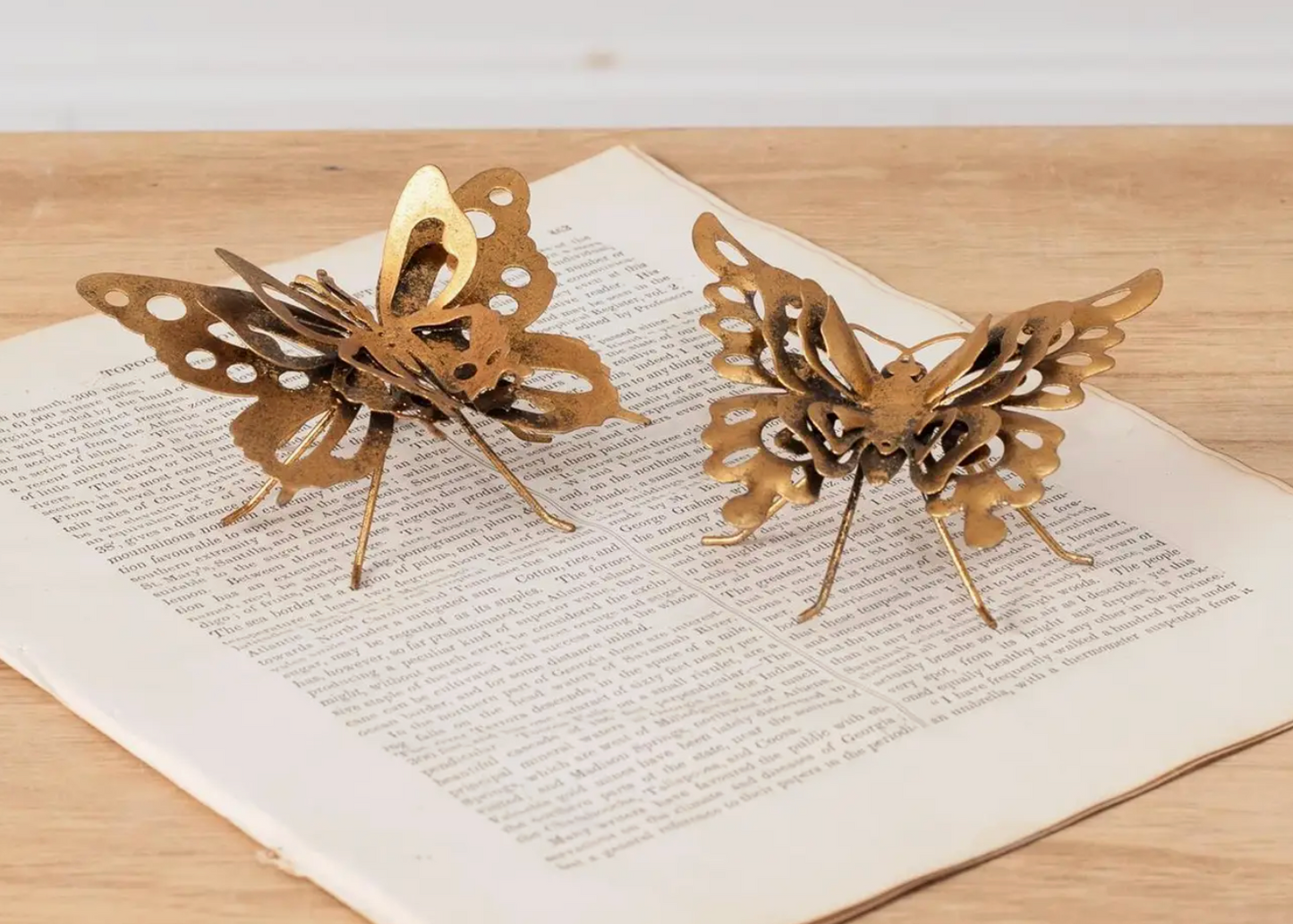 Metal Gold Butterfly - Three Dimensional - Two Options