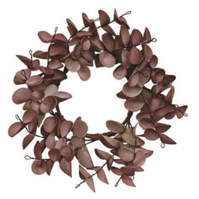 Burgundy Ombre Eucalyptus Candle Ring