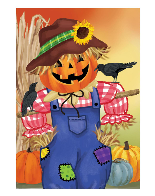 Jack the Scarecrow Burlap Fall Garden Flag