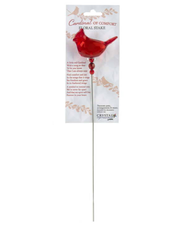 Crystal Expressions Cardinal of Comfort Floral Plant Stake