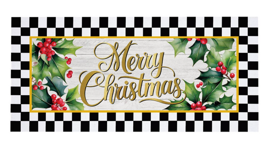 Merry Christmas Holly Sassafras Switch Mat Doormat Insert