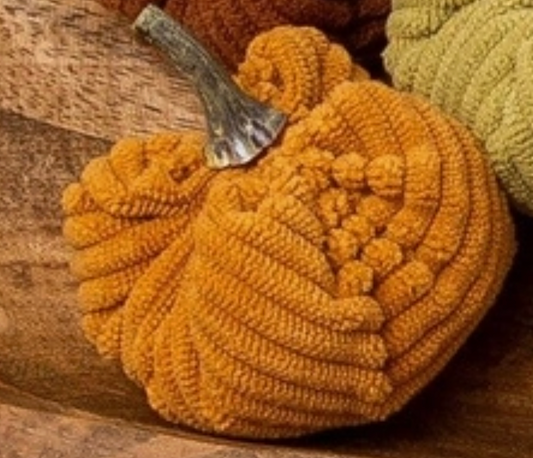 Mini Corduroy Harvest Pumpkins - 4 Color Choices