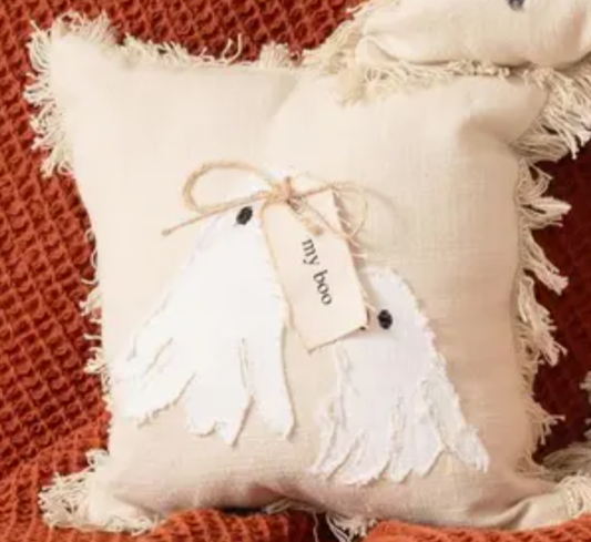 Frayed Edge Halloween Mini Pillows - Bat, Jack-o-Lantern, or Ghost