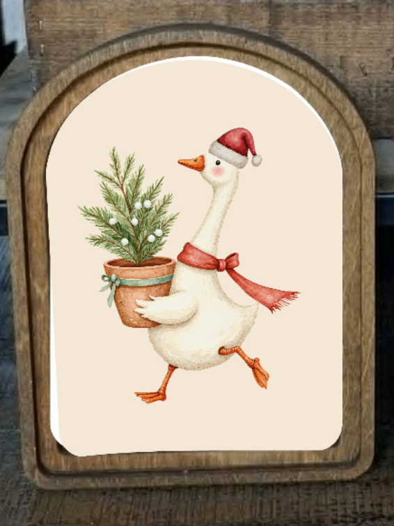 Christmas Goose Framed Art - Color Options