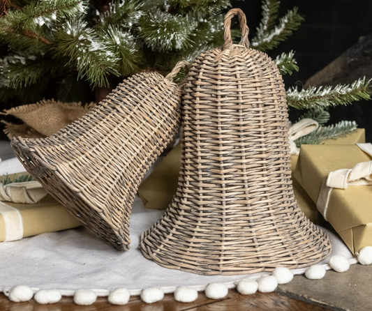 Rattan Bell Christmas Decor - 2 Size Options