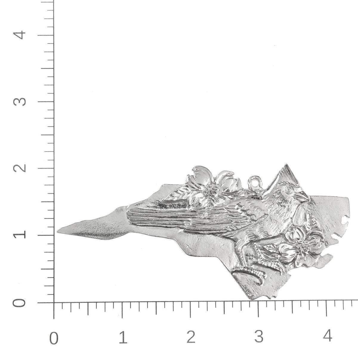 North Carolina Pewter Ornament - Cardinal & Dogwood
