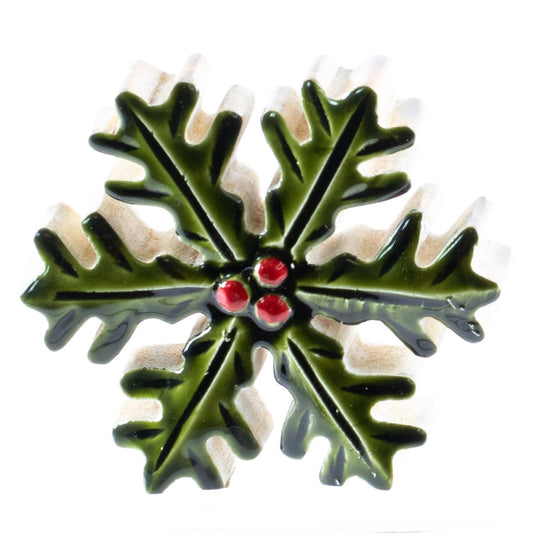 Mango Wood Holly Snowflake Shelf Sitter - 3 Sizes