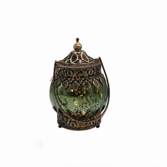 Green Mercury Glass LED Mini Lantern - 3 Sizes