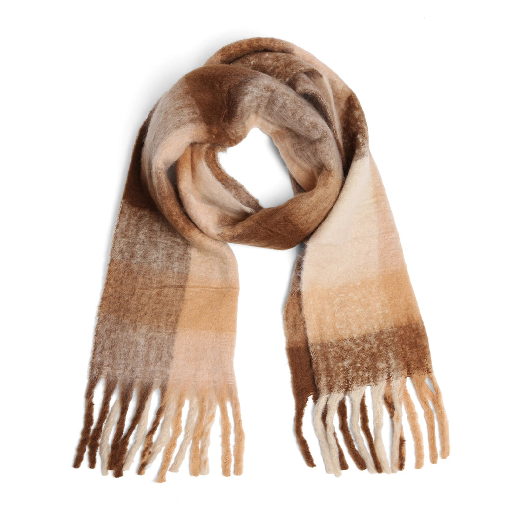 ComfyLuxe Plaid Oblong Scarf with Fringe - Color Options