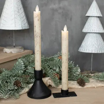 Rustic Cream Moving Flame LED Taper Candle